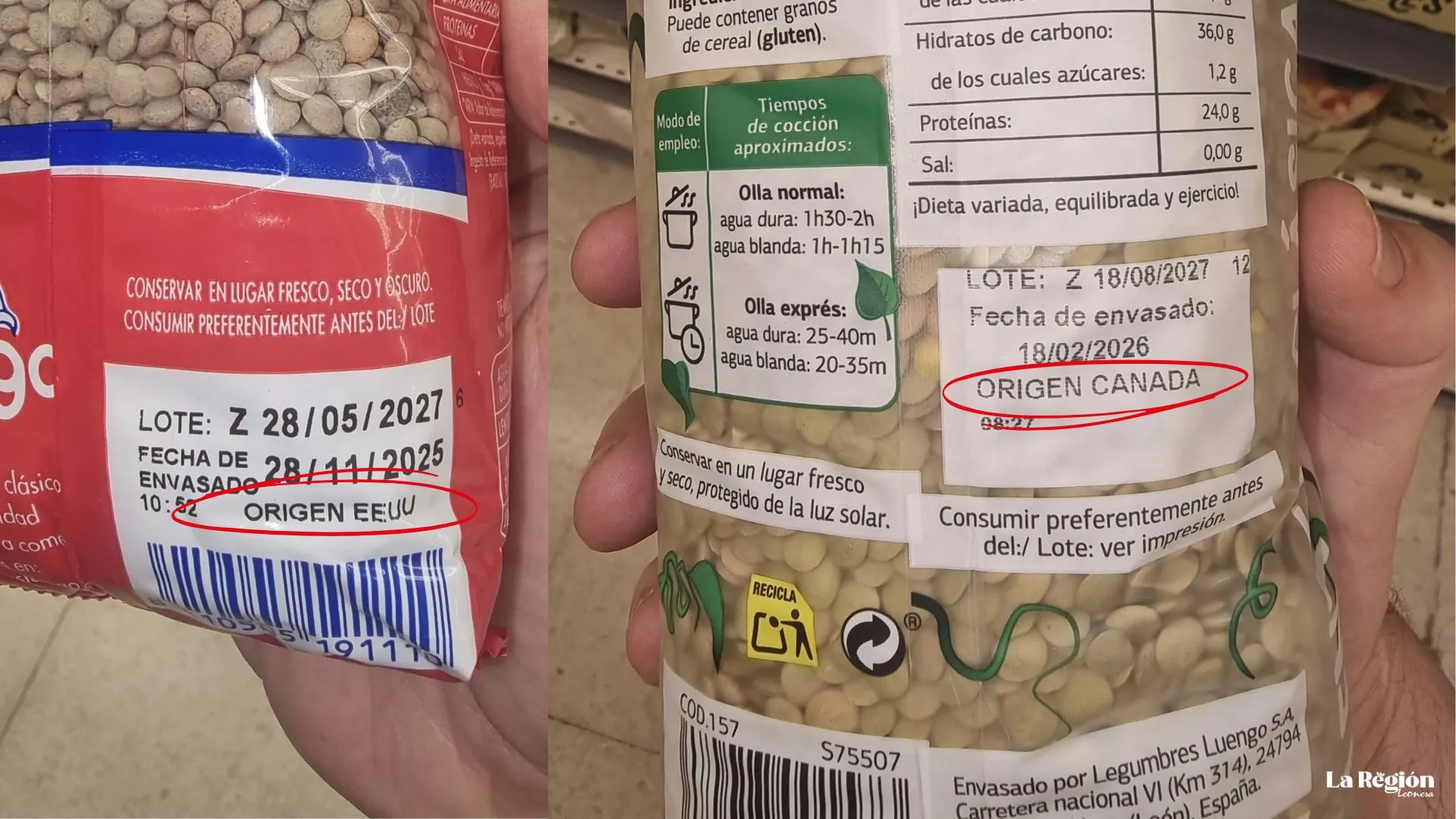 El despropósito de Luengo: Explotando el nombre de León para vender legumbres extranjeras