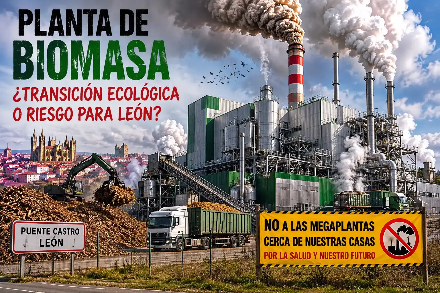 Conceyu denuncia el "colonialismo energético" de la Junta y Somacyl en León y alerta del impacto de la planta de biomasa